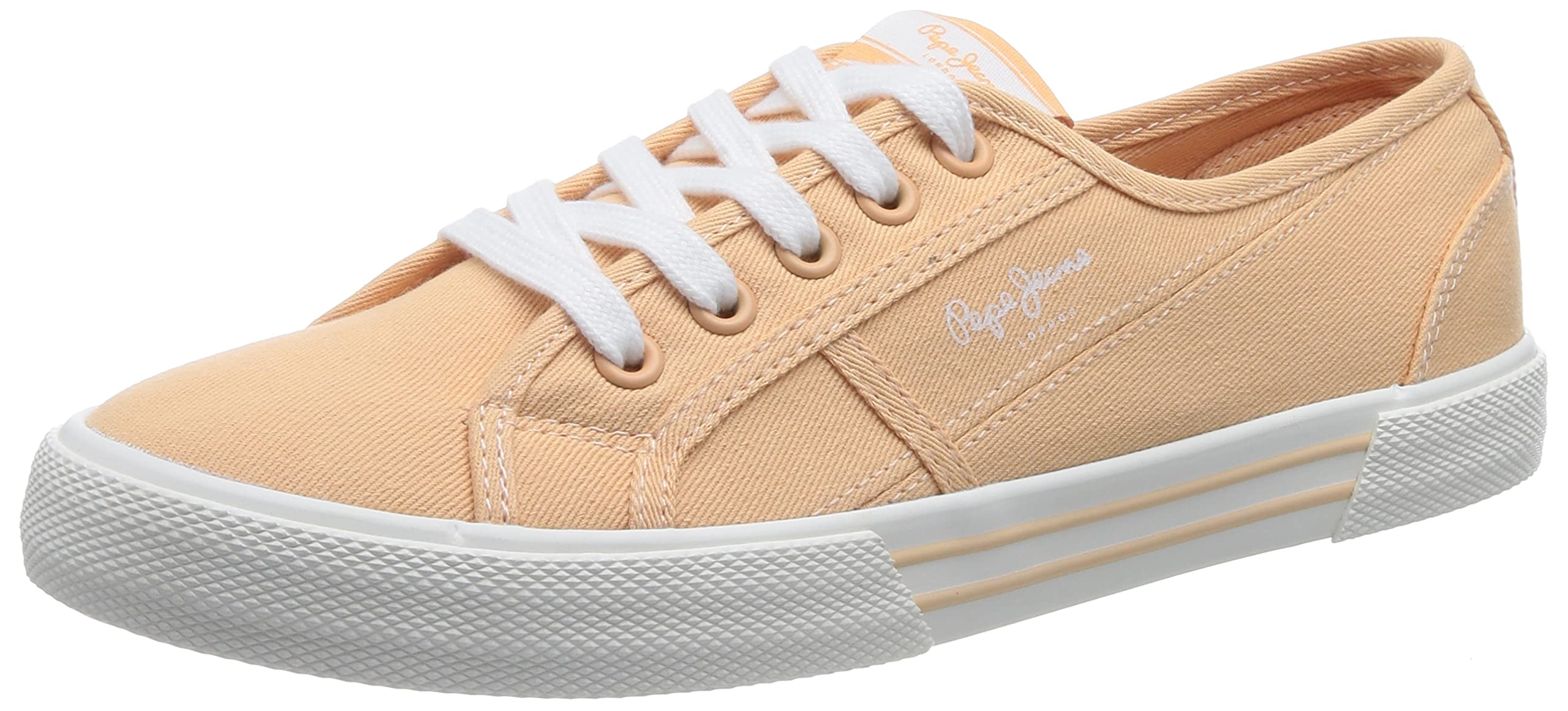 Pepe Jeans Orange Brady Basic Canvas Trainers Size 38 (5)