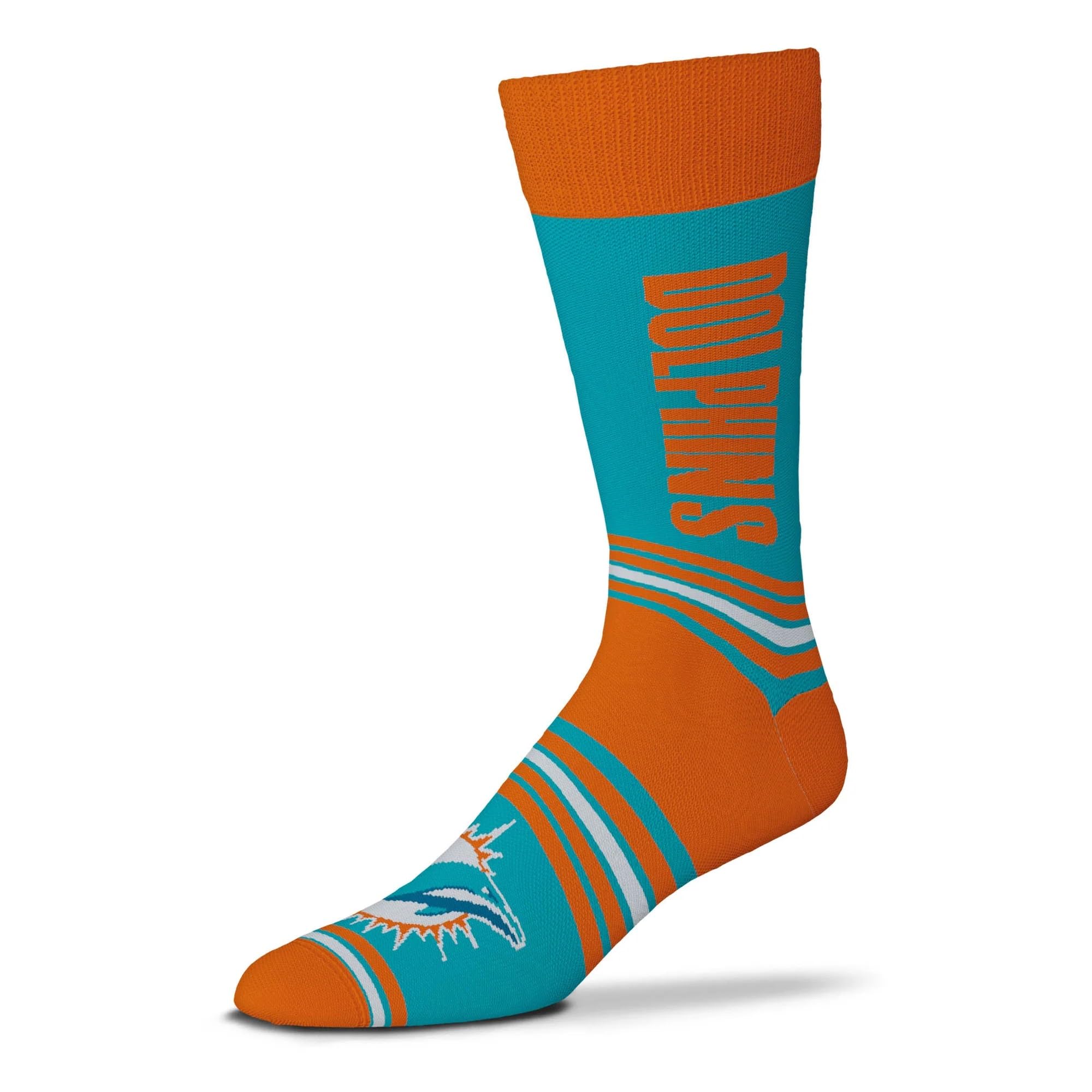 Fanatics for Bare Feet NFL Go Team Socks (40-46, Miami Dolphins)