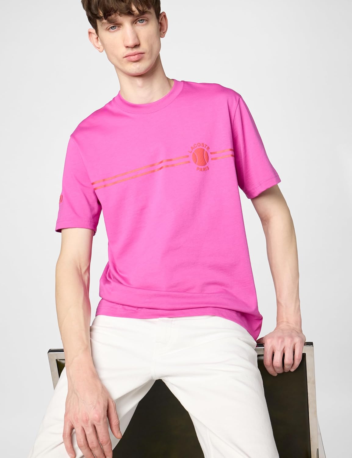 Lacoste Men's Printed Embroidered Cotton Jersey T-Shirt
