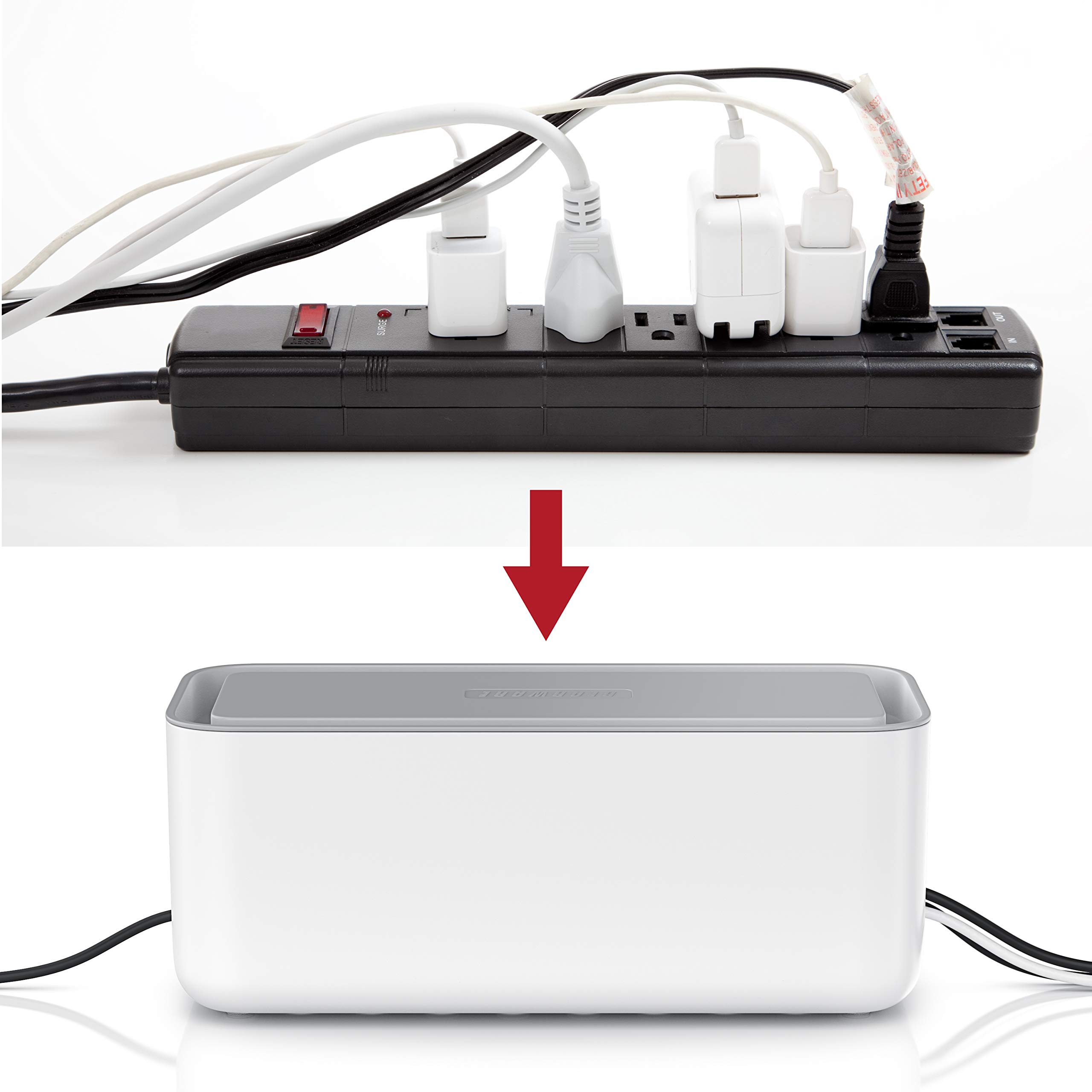 Scatola Portacavi XXL Nera - 405 Mm, Con Piedini Antiscivolo, Per Cavi E Ciabatte - Foto 7