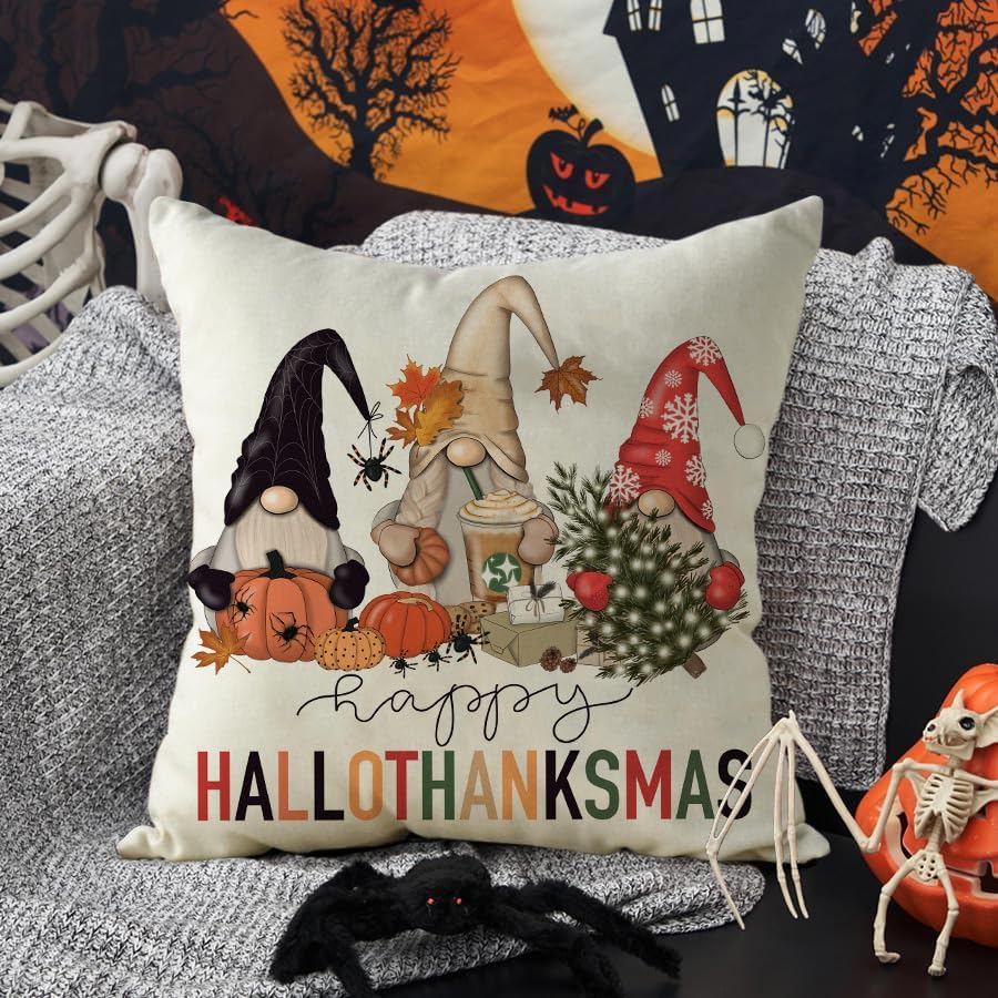 Halloween-Gnome-Pillow-Covers-18×18-Fall-Autumn-Thanksgiving-Christmas-Throw-Cushion-Cases-for-Couch-Sofa-Harvest-Holiday-Farmhouse-Home-Decor-AH64 Halloween Gnome Pillow Covers 18×18 Fall Autumn Thanksgiving Christmas Throw Cushion Cases for Couch Sofa Harvest Holiday Farmhouse Home Decor AH64