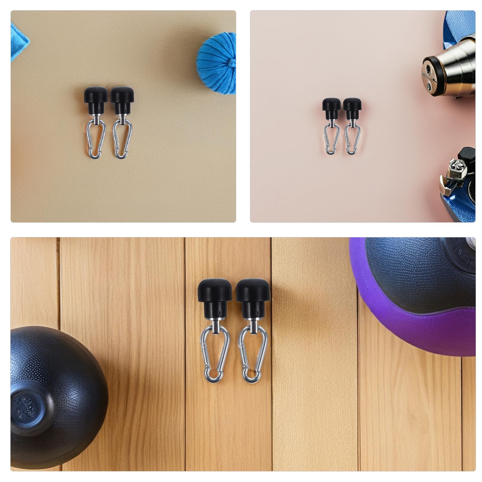 Gatuida 3 Piezas de Sistema de poleas, Conector de Cable de Alambre, Tope de unión de Cable, Ganchos de Seguridad para Equipos de Ejercicio, máquinas de Entrenamiento, Piezas de Repuesto,