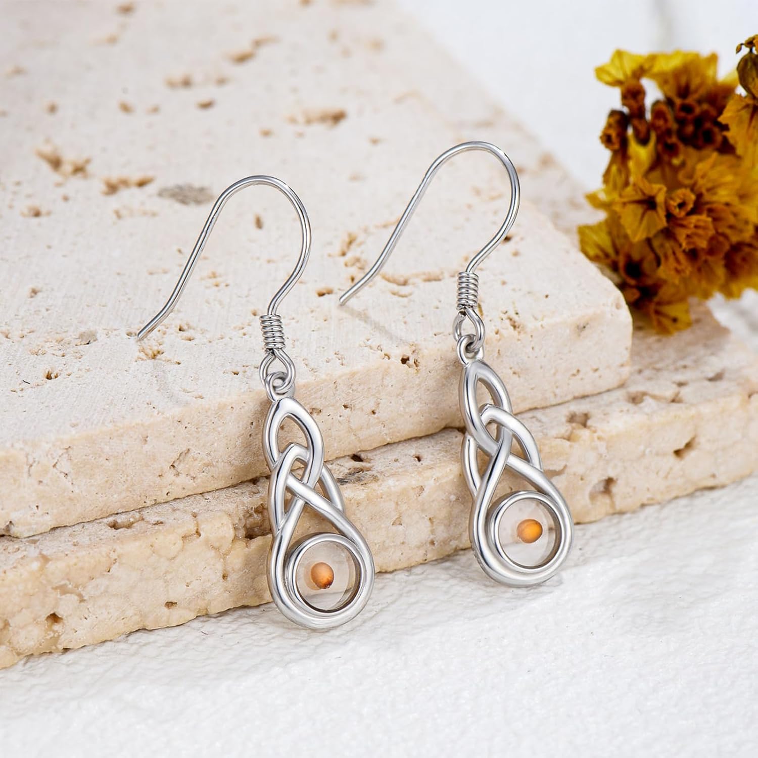 Mustard Seed Earrings for Women Sterling Silver Turquoise Mountain/Celtic Dangle Drop Earrings Faith Jewelry Christian Gifts for Christians Daughter