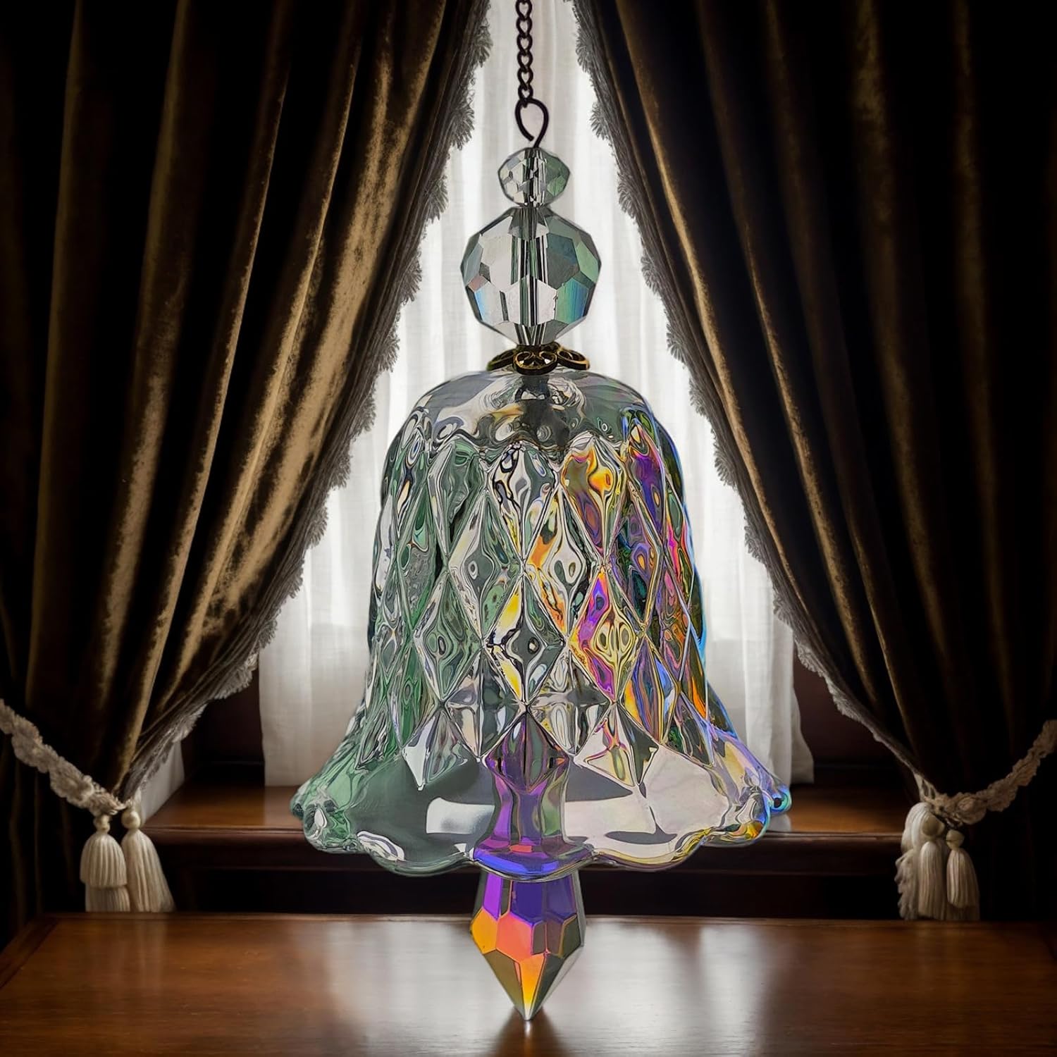 Rainbow Crystal Wind Chimes 2 Pcs,Crystal Suncatchers for Window Hanging Wind Chime Style Garden Sun Catchers,Gifts for Mom, Wife, Grandma Neighbors