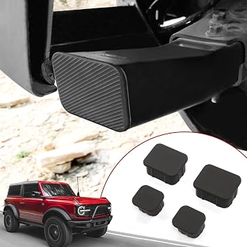 Mabett Crash Bar End Caps Front Axle Plug for Ford Bronco Accessories 2021 2022 2023 2024 2025 2026 2/4-Door Black Rubber Stopper Cover Protection 4PCSNOT fit SAS Package