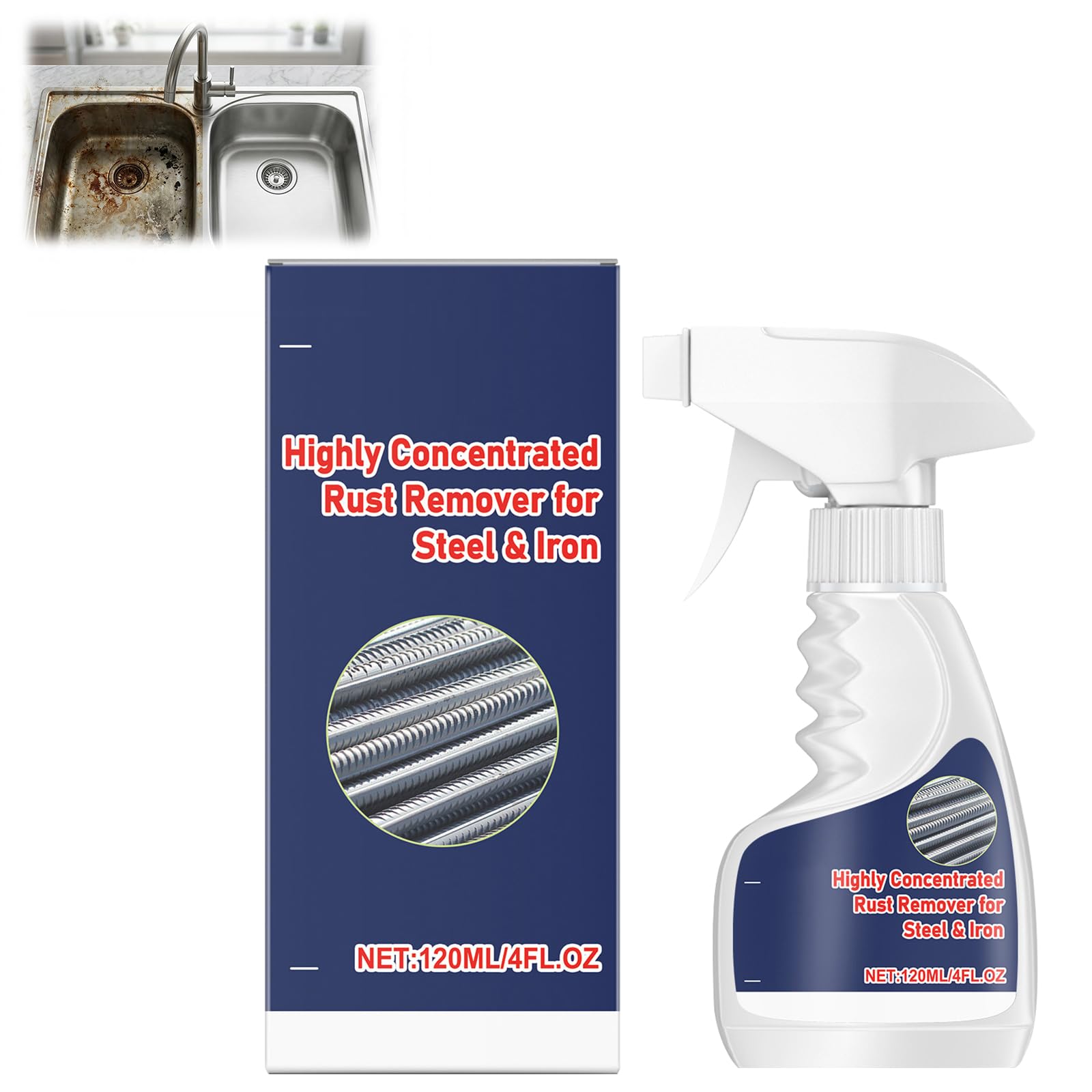 Traboto Hochleistungs-Rostlöser Für Metall, Leistungsstarker Rostlöser Für Stahl, Sofort Rostlöse Spray, Kraftvoller Rostlöser für Metall und Edelstahl, Entfernt Effektiv Rost Von Metalloberflächen