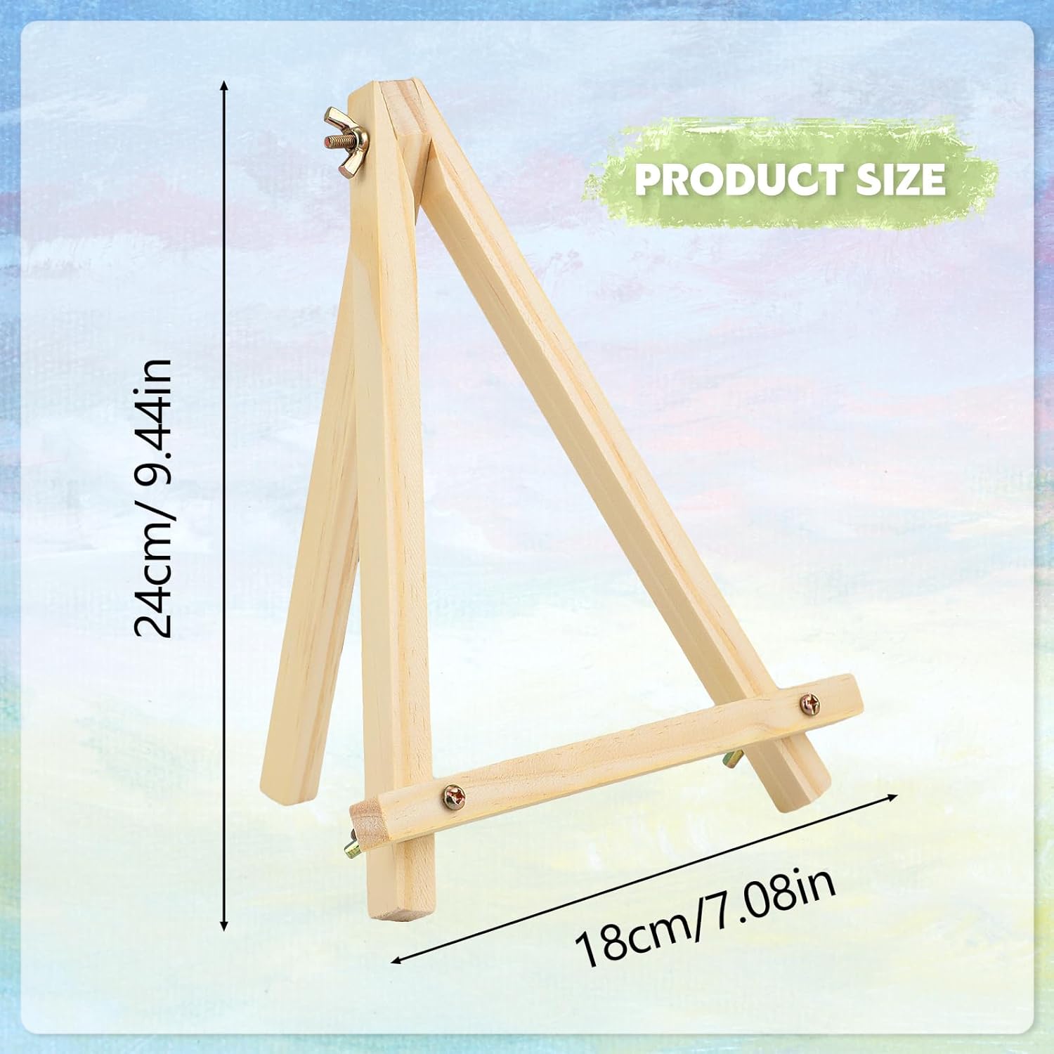 16 Pack 9 Inch Easel for Painting, Wooden Easel Stand Canvas Stand for Sign Table Top Small Art Easel for Artists and Students