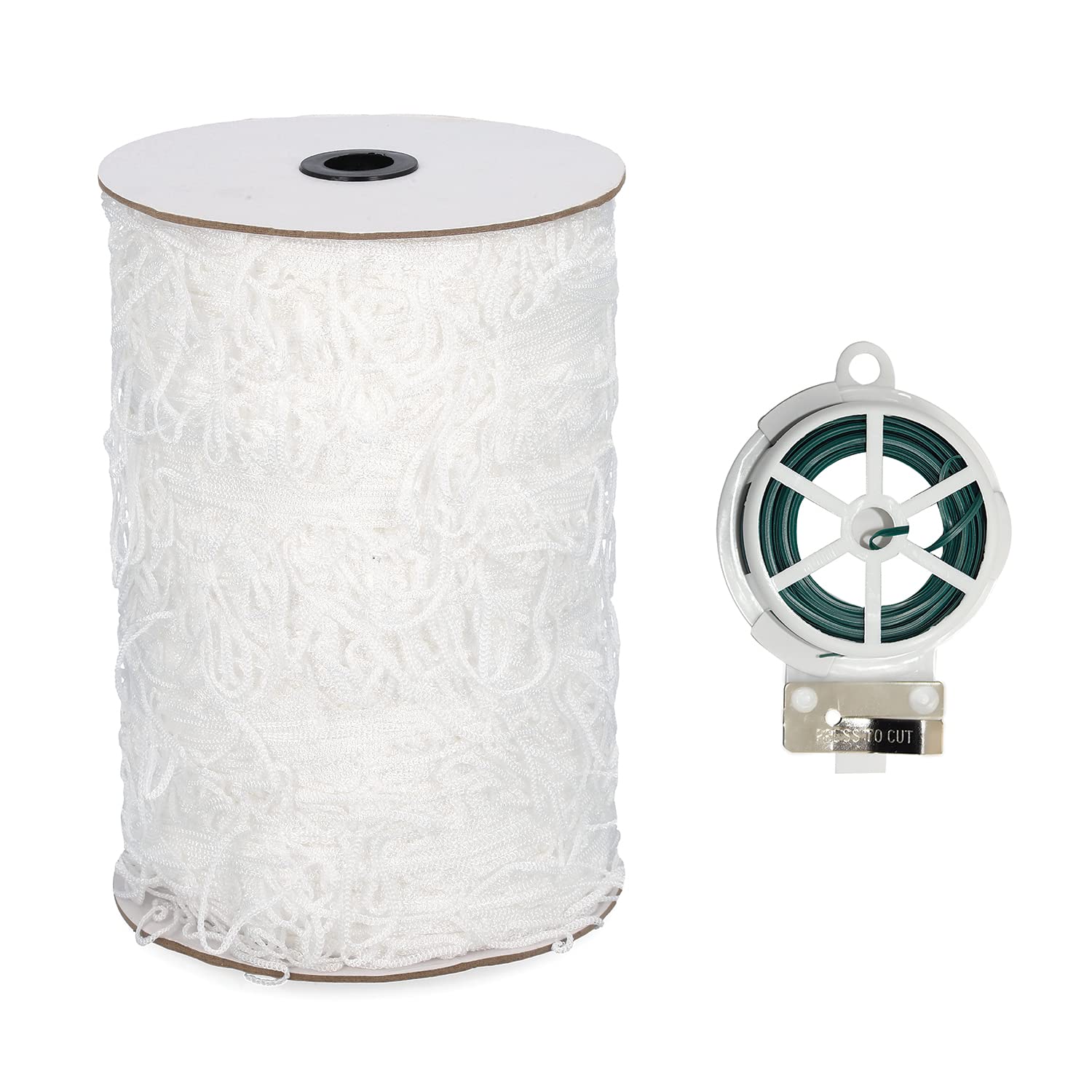 ROONOVA: Nylon Trellis Net Roll 5 ft x 350 ft | Mesh Netting for Garden | Complete with Garden Twist Wire | Heavy-Duty Garden Netting for Climbing Plants, Vegetables, Grape Rack | Easy to Install