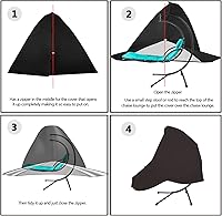 Vista 3 de Funda para tumbona colgante de patio de 73 pulgadas con cremallera, impermeable, curvada al aire libre, tumbona, tumbona, columpio