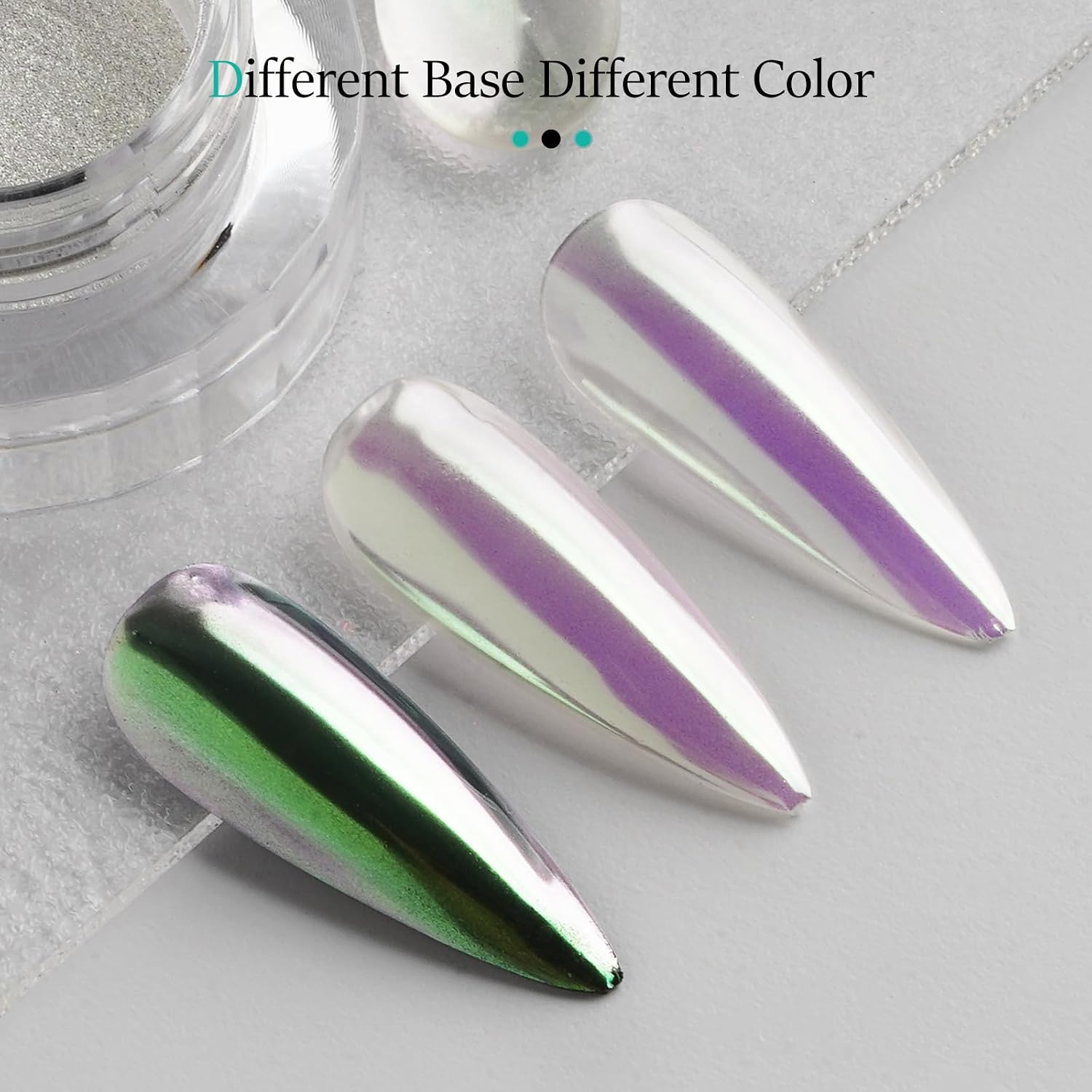 0.5g Unicorn Chrome Nail Powder Metallic Effect Aurora Pigment, Iridescent Mermaid Shimmer Glitter Nail Art Decoration for Manicure - Mirage Forest