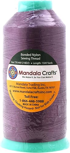 Miniatura 494 de Mandala Crafts Hilos de coser resistentes de nailon consolidado, hilo para tejer jeans de cuero, hilos de tapicería marina al aire libre, Beige