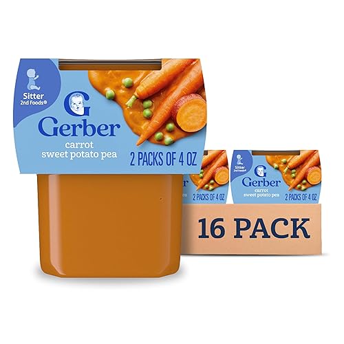 Vista 64 de Gerber 2nd Foods - Alimento para bebés, mezcla de puré de piña y pera, natural y sin OMG, tarros de 4 onzas, 2 paquetes con 8 unidades (16 unidades).