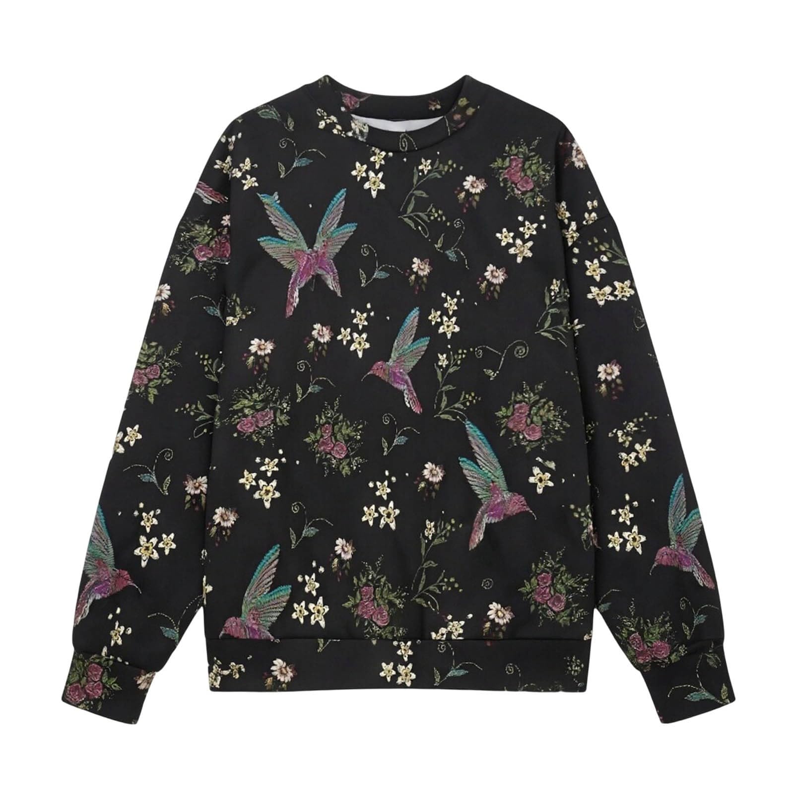 Sudadera de Cuello con Estampado Extragrande y Corte Relajado – Sudadera sin Capucha con Estampado gráfico para Uso Diario Informal, Mujer, con Bolsillo Canguro, Oversize