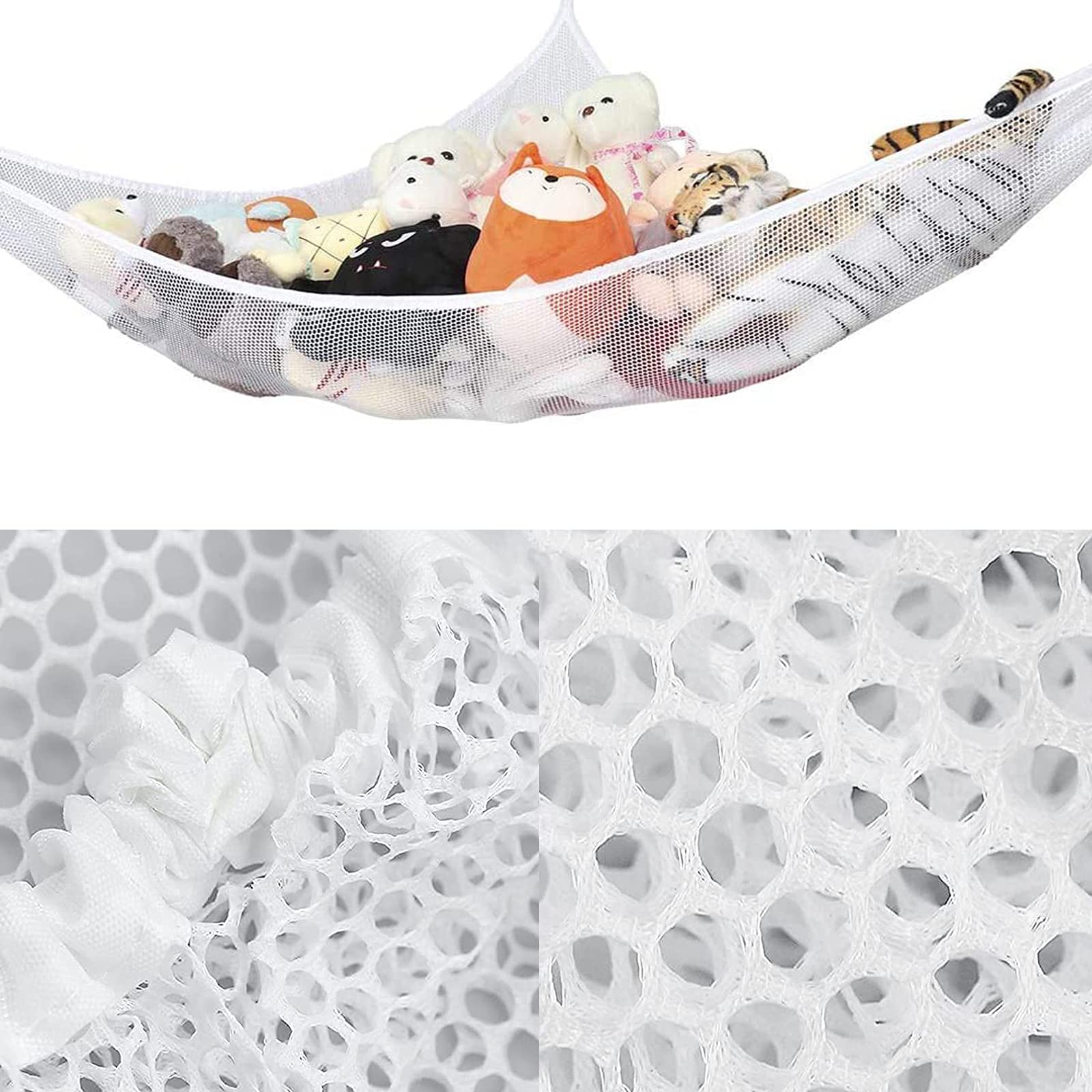 Storage Net, Hammock Net, Tidy Storage Hammock, for Organising Daily Needs and Storing Clothes (White) - Image 4