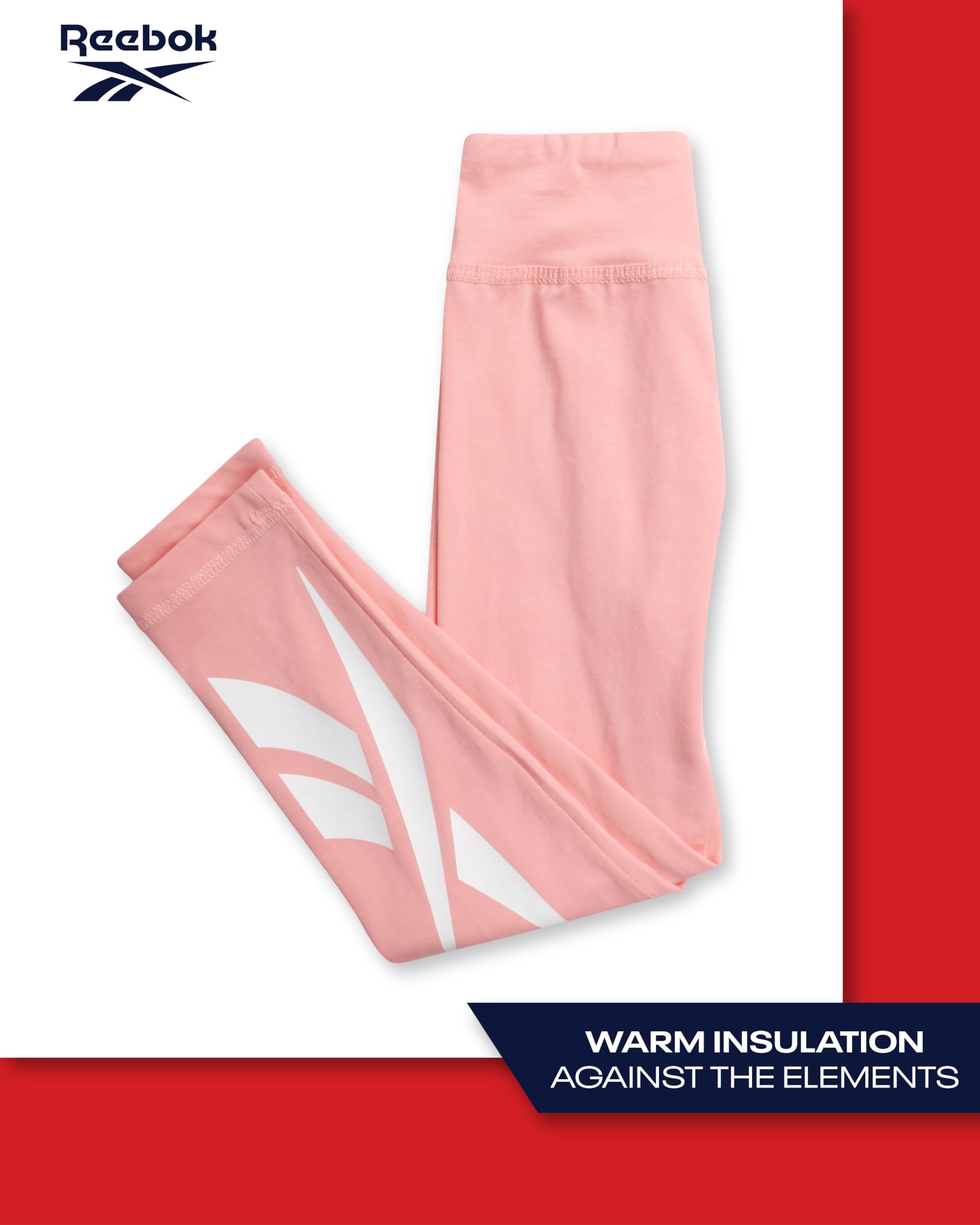 Reebok Kleinkind-Mädchen-Hosen-Set – 2-teiliges gemütliches Fleece-Crewneck Sweatshirt und Mädchen-Leggings für Kleinkinder und kleine Kinder