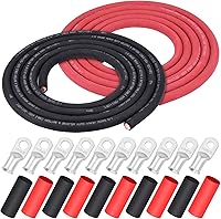 Vista 25 de iGreely Alambre Calibre 6 AWG 20 Pies Negro + 20 Pies Rojo Batería de Soldadura Cable Ultra Flexible de Cobre Puro + 5 pzs de Conectores de Terminal