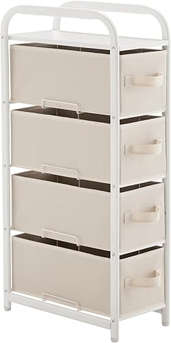 Miniatura 12 de MAX Houser Cómoda de almacenamiento con 3 cajones, cómoda de tela, torre de almacenamiento vertical para dormitorio, armario, oficina, negro negro 5