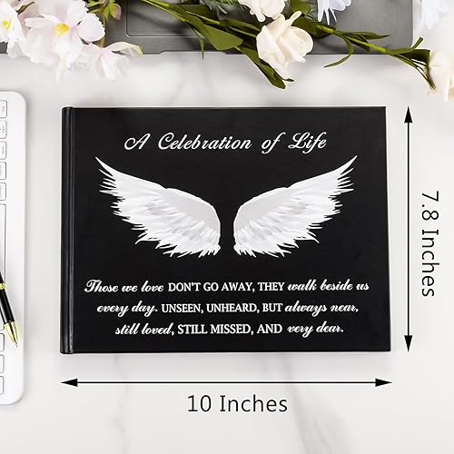 Miniatura 2 de SOITIS Libro de visitas funerarias para el servicio conmemorativo Celebración de la vida, libro de 80 páginas para el funeral, libro de inicio de