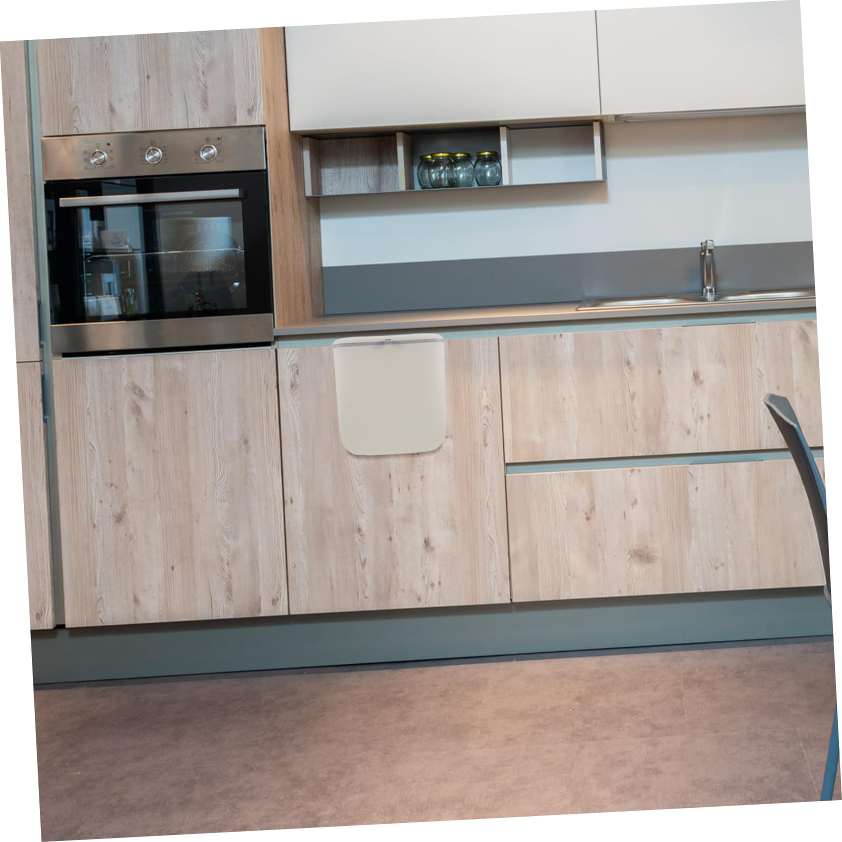 UKCOCO Faltbarer Hängemülleimer mit Deckel aus Kunststoff Stabil und Zuverlässig für Schlafzimmer und Badezimmer Platzsparend unter Arbeitsplatte Montierbar