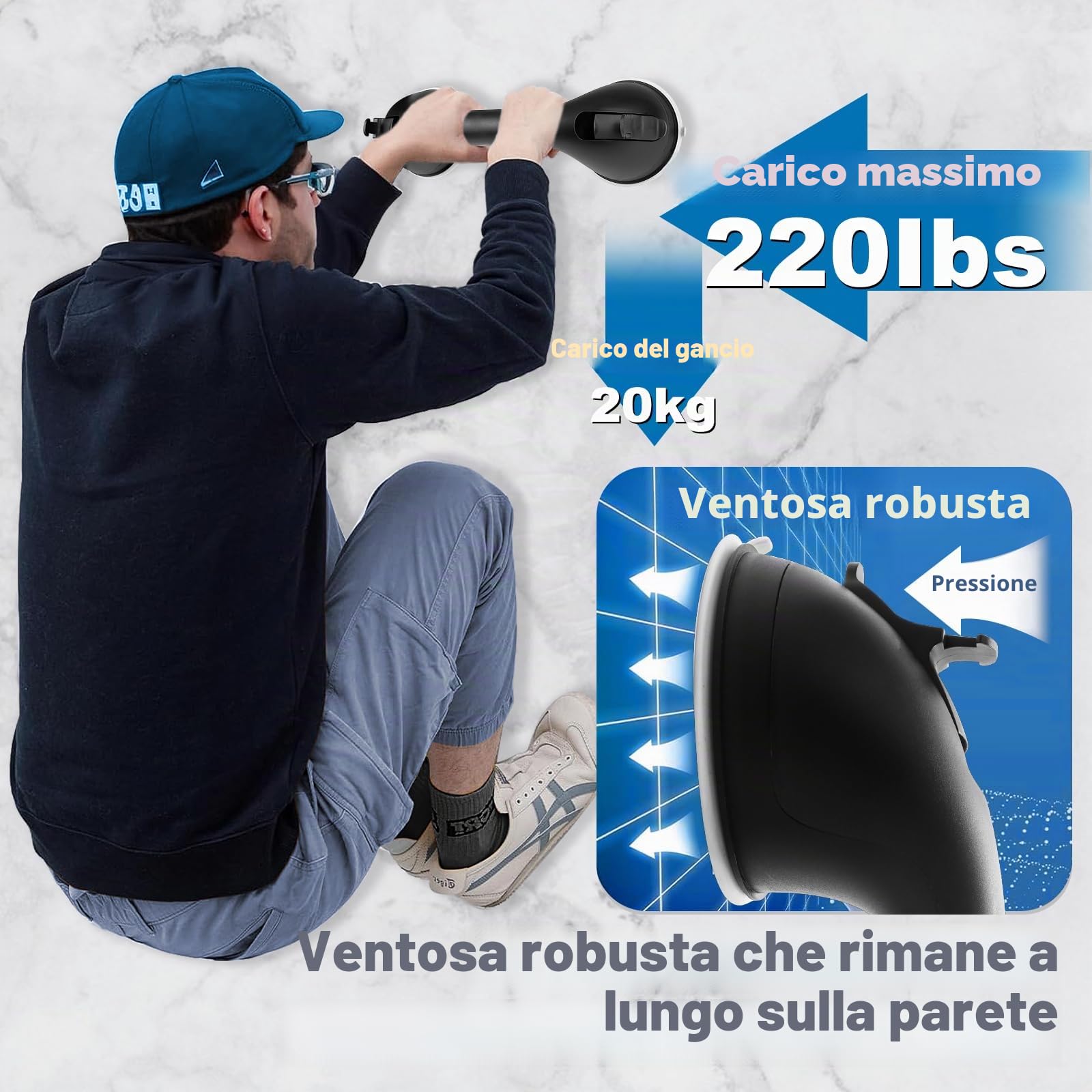 2 Pezzi Maniglia Doccia Anziani, Nero Maniglia Doccia Portata 100kg | per Anziani,Gravida, e Persone con Mobilità Ridotta Maniglione Bagno Disabili