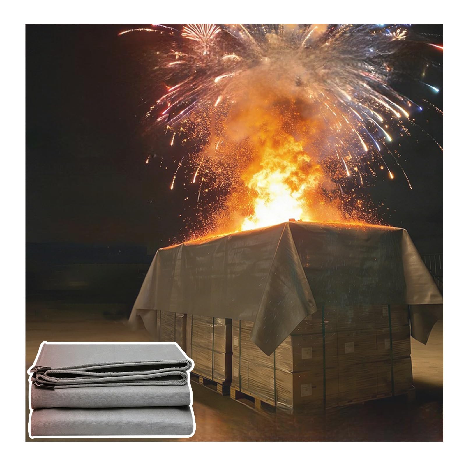 Couverture de soudage ignifuge en fibre de verre de 4,8 x 6,8 m