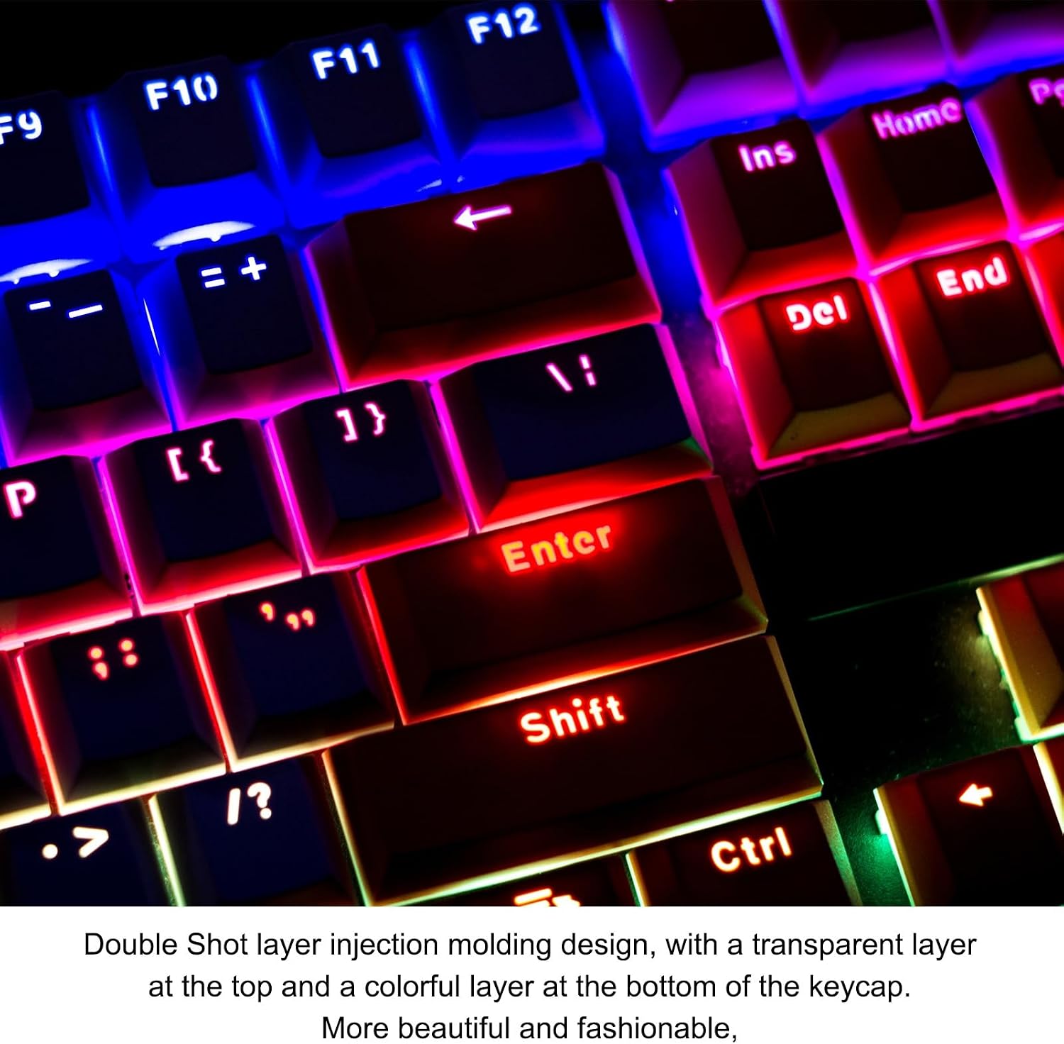 MECCANIXITY 108 Keys PBT Pudding Keycaps Set OEM Profile Double Shot for Mechanical Keyboard Layout, Sky Blue image 3