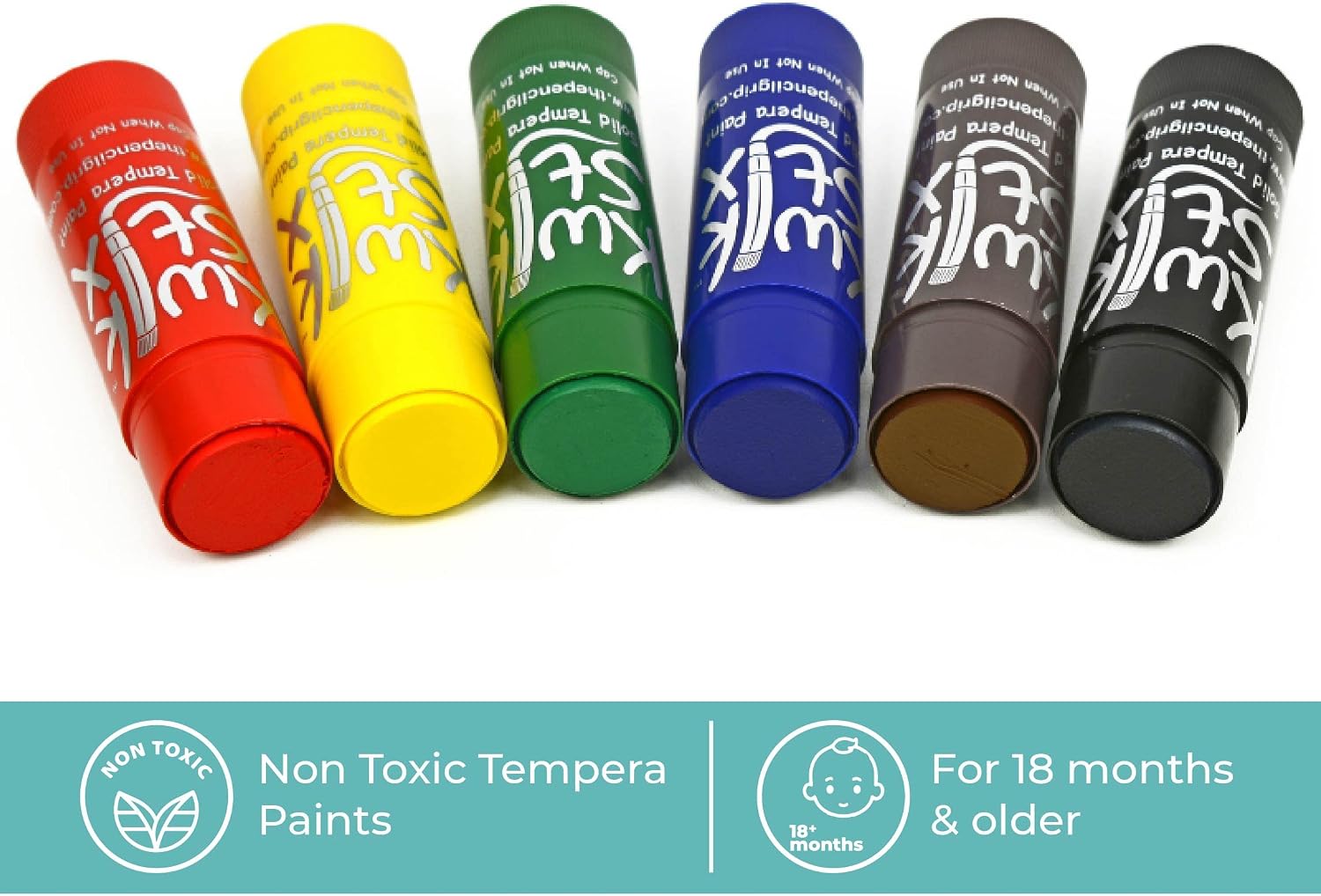 Kwik Stix Tempera Paints, Jumbo Tempera Paint Pens, 4 Times More Paint, Super Quick Drying, 6 Classic Colors- TPG-646