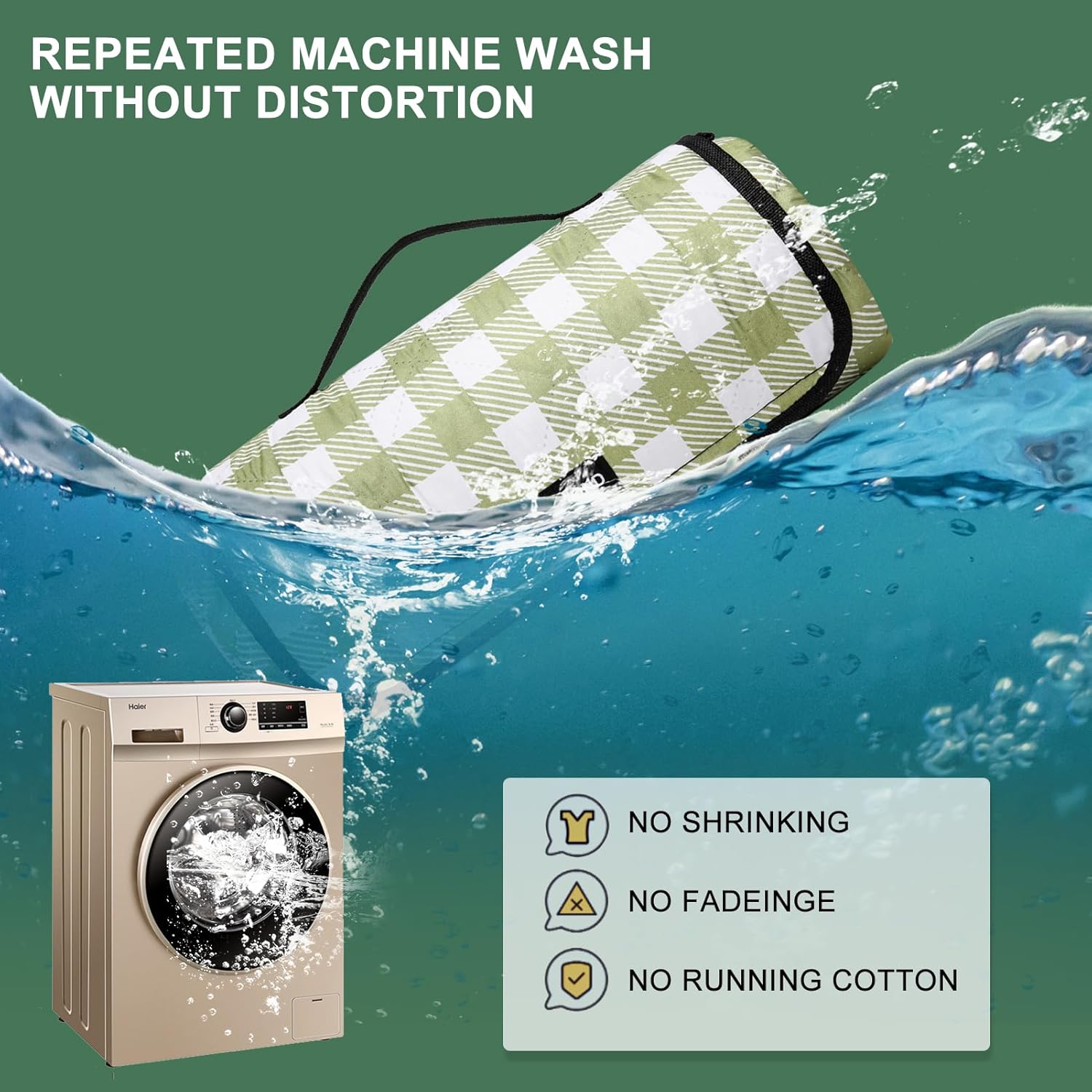 Picnic Blankets Waterproof Sandproof Foldable & Machine Washable, 80''x100'' Extra Large Beach Blankets, Simple Stylish Gingham Outdoor Blankets Grass Lawn Park for Family Camping Party