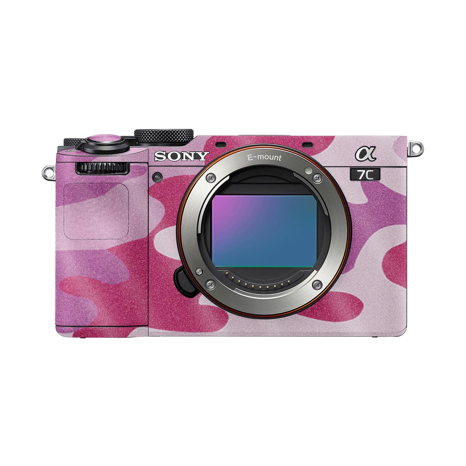 Glossy Glitter Camera Skin Compatible with Sony A7C Mark II (2023) - Pink Camo - Premium 3M Vinyl Protective Wrap Decal Cover - Easy to Apply | Crafted in the USA by MightySkins