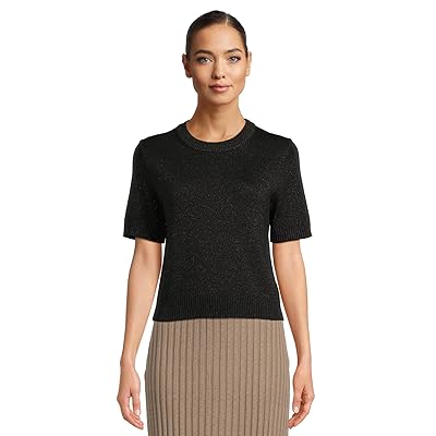 Lilla P Short Sleeve Sparkle Sweater Women