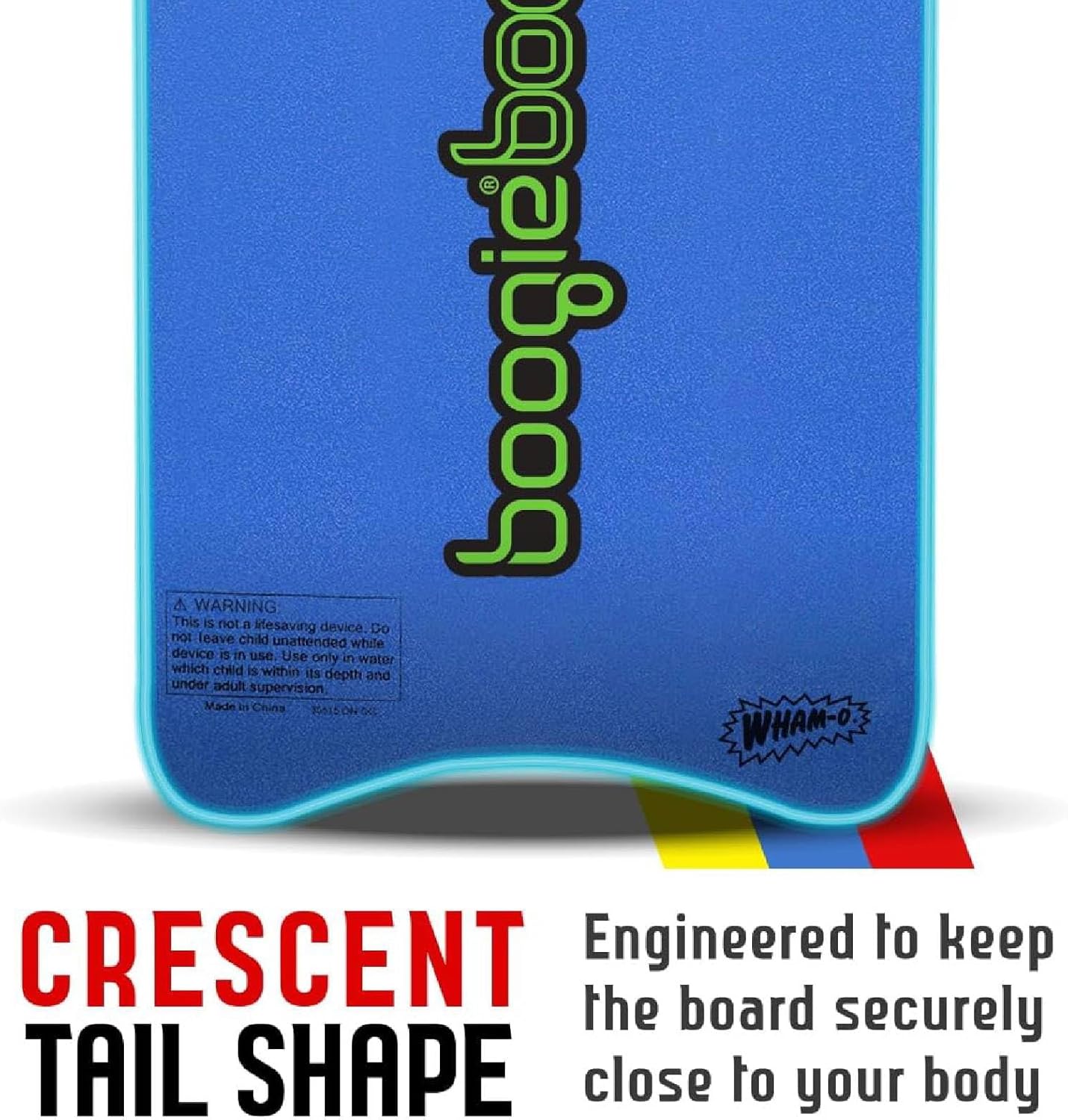 Wham-O Swim Training Kickboard for Beach and Pool, 19" Sport Trainer TC8 Deck PE Core Crescent Tail Bodyboard for Beginners