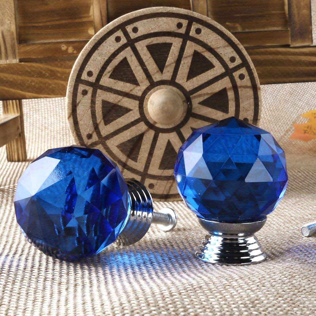 Pomo De Cristal, 1 Pomo De Cajón Con Forma De Diamante De 32 Mm, Pomo