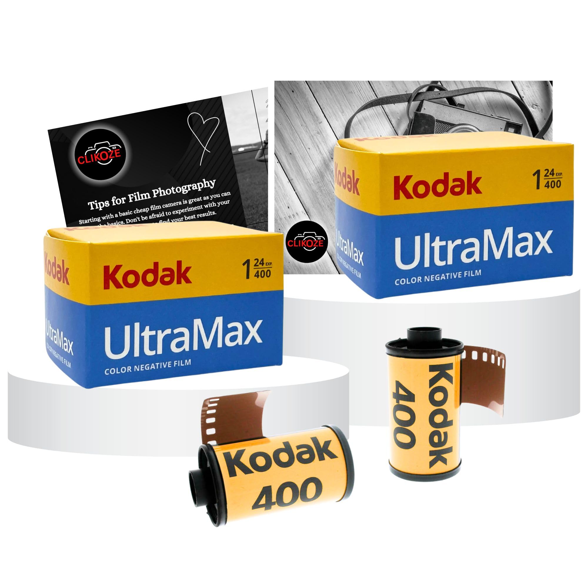 35mm Film Bundle with Kodak Ultramax 400 35mm 24 EXP Camera Film x2 and ...