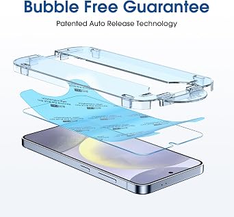 amFilm Auto-Alignment OneTouch for Samsung Galaxy S24+ Plus 6.7 Screen Protector + Camera Lens Protector, Tempered Glass, 30 seconds Installation, Bubble Free, Case Friendly, Anti-Scratch [2+2 Pack]