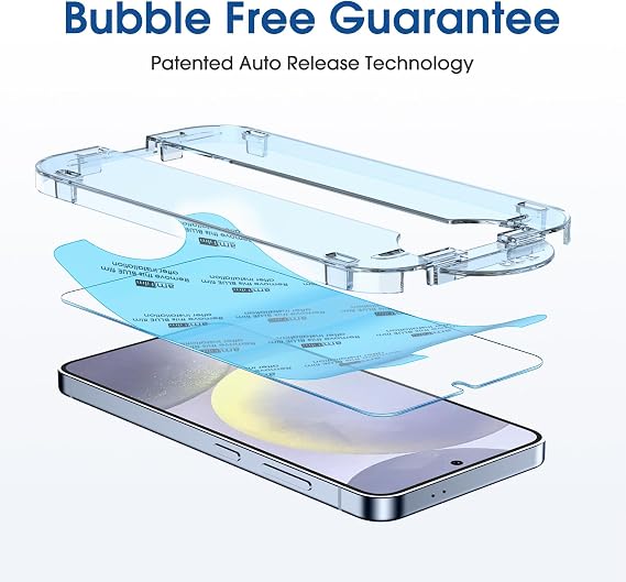 amFilm Auto-Alignment OneTouch for Samsung Galaxy S24+ Plus 6.7 Screen Protector + Camera Lens Protector, Tempered Glass, 30 seconds Installation, Bubble Free, Case Friendly, Anti-Scratch [2+2 Pack]