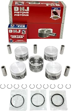 DNJ PRK4505 Piston and Ring Kit for 2003-2013 Volvo C30, C70, S40 2.4L-2.5L L5 20V DOHC 2435cc