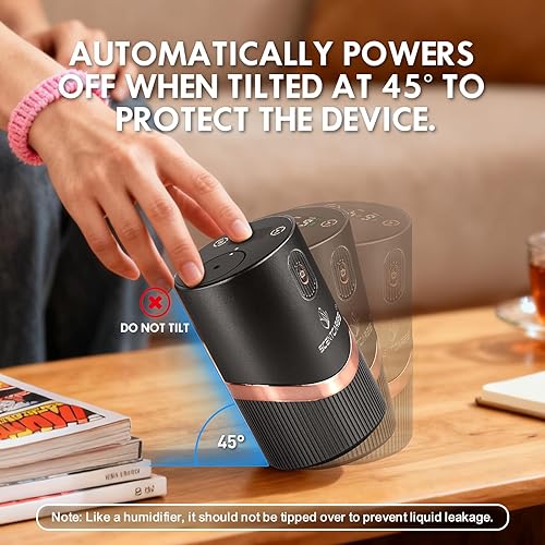 Miniatura 7 de Difusor de aceite sin agua para el hogar y el automóvil, difusor de aceite esencial con tecnología de aire frío, 2 modos de difusión, 4 ajustes de
