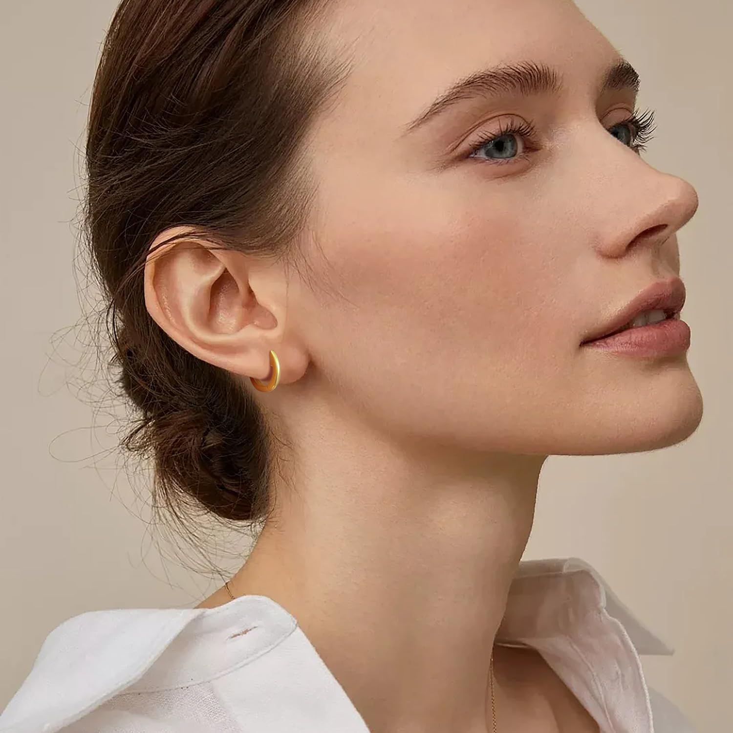 Gold Hoop Earrings for Women 14K Gold Earrings for Women 14K Gold Hoop Earring for Womens Hoops Delicate Classic Spirit Huggies Hoops Earring for Womens12/18mm