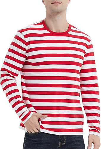 Camisetas de rayas para hombre, moda de verano, comodidad, manga corta, cuello redondo, camiseta a rayas, camiseta de algodón, camisa de rayas