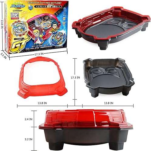 Miniatura 6 de Bey Battling Top Burst Quadrive Stadium Battle Set completo de juego de batalla con estadio 8 juguetes de Bey Blades y 2 lanzadores LR