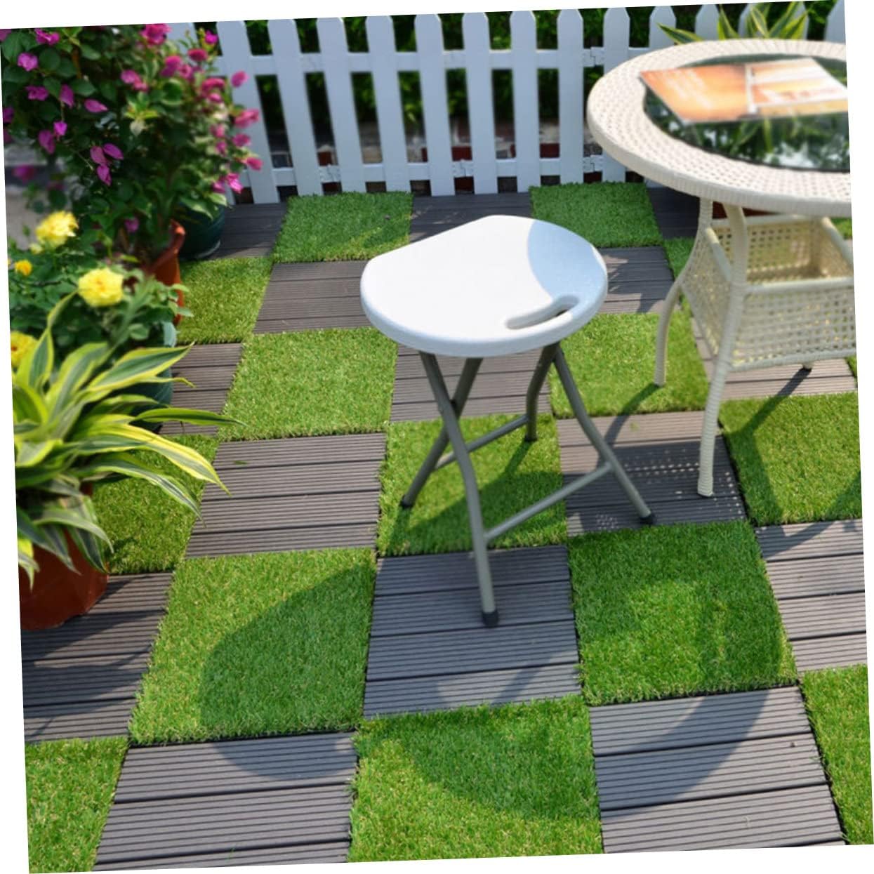 4pcs Artificial Lawn Mat Realistic Fake Grass Turf Pad for Garden Landscaping and Outdoor Decor Material No Maintenance Needed for Home and Shop Use