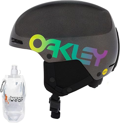 Oakley MOD 1 Pro MIPS - Casco de esquí y snowboard para hombre y mujer + paquete con botella de agua plegable de diseñador iWear con mosquetón