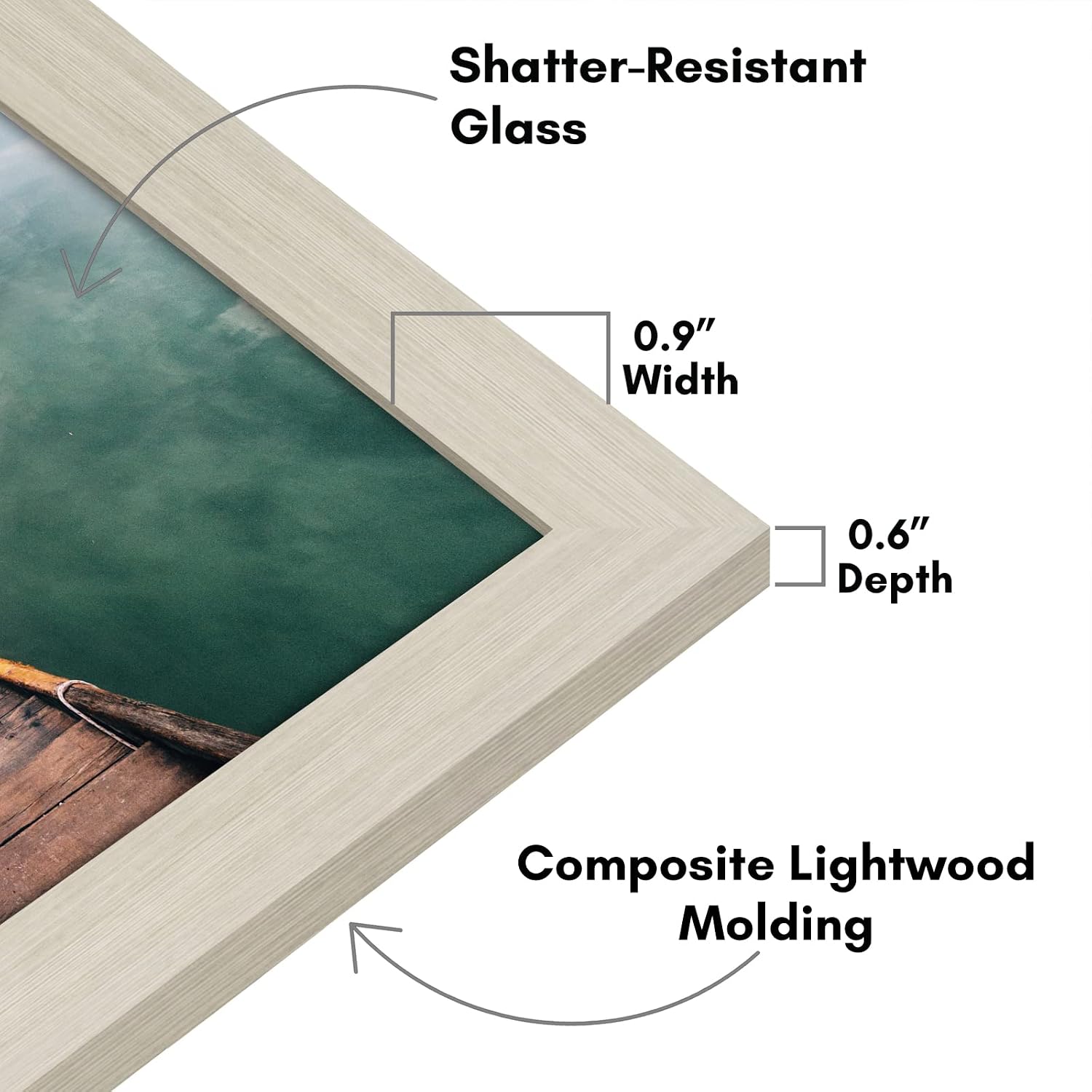 Americanflat 12x18 Poster Frame with Shatter-Resistant Glass - Signature Collection - Gallery-Style Frames Made of Engineered Wood - Photo Frame for Wall Display - Light Wood