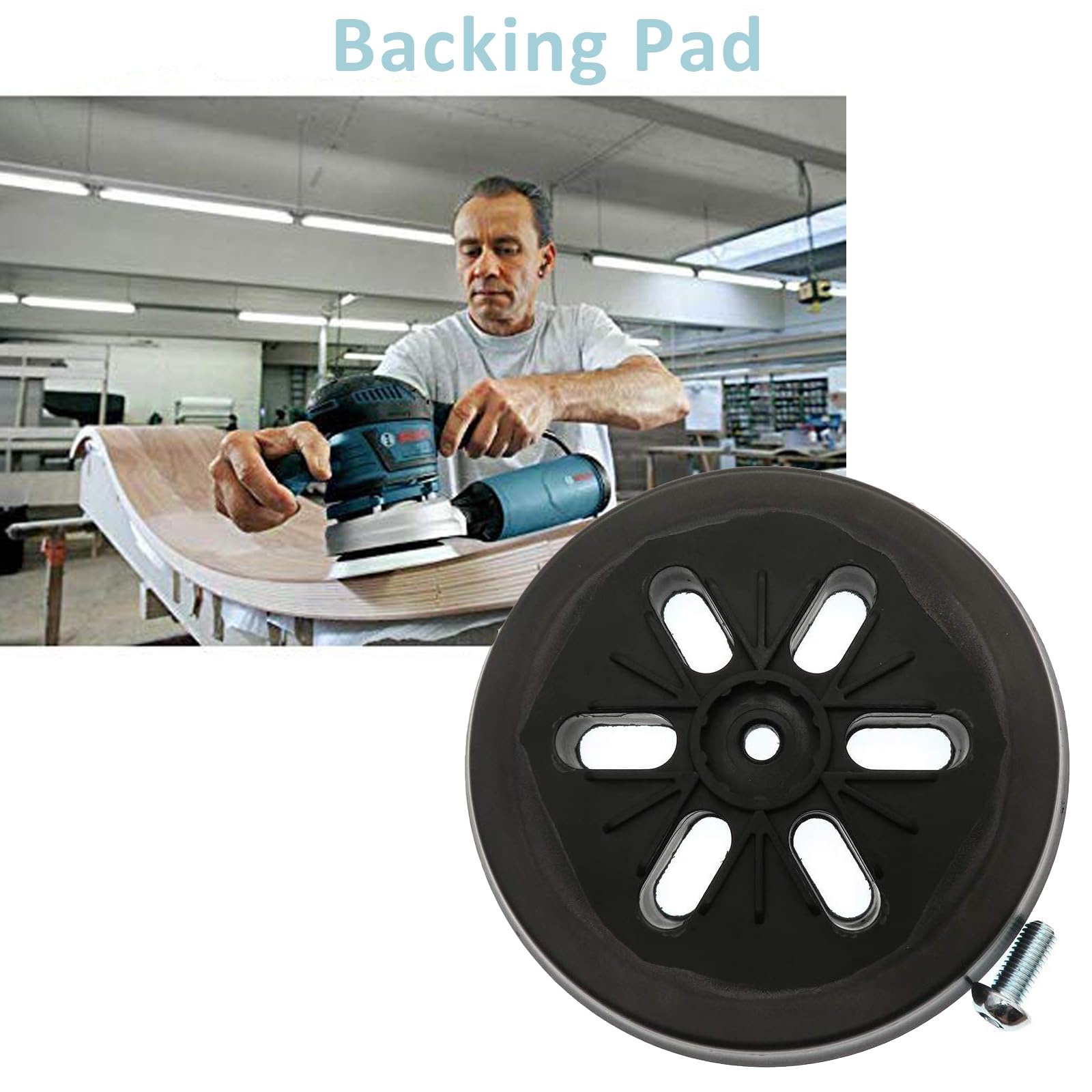 Platorello Abrasivo 150 mm con Gancio e Loop Compatibile con Bosch GEX 150, GEX 150 AC e GEX 150 Turbo Levigatrici Orbitali da Poweka (2 pezzi)