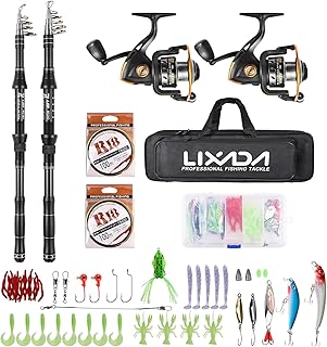 Sponsored Ad – Eacam Fishing Rod Reel Combo, 2PCS Fiberglass Telescopic Fishing Rod with Spinning Reel, Fishing Line, Lures Hooks, Jigs Swivels, Saltwater Freshwater Travel Fishing Kit