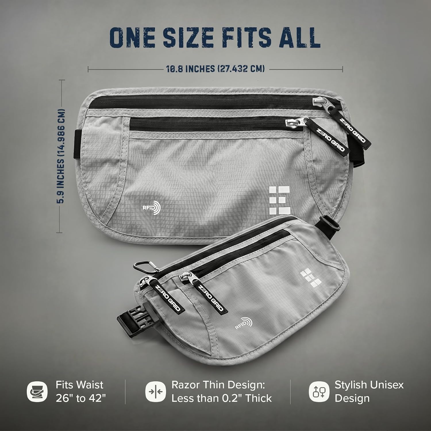Money Belt for Secure Travel - RFID Blocking Slim Passport Holder - Hidden Waist Pouch for Cash, Credit Cards, Documents - Concealable Under Clothes, Water-Resistant Slim Fanny Pack for Men and Women image 4