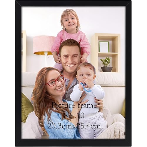 Giftgarden 8x10 Picture Frame Black, 8 by 10 Thin Photo Frame for Wall Tabletop Display, Single