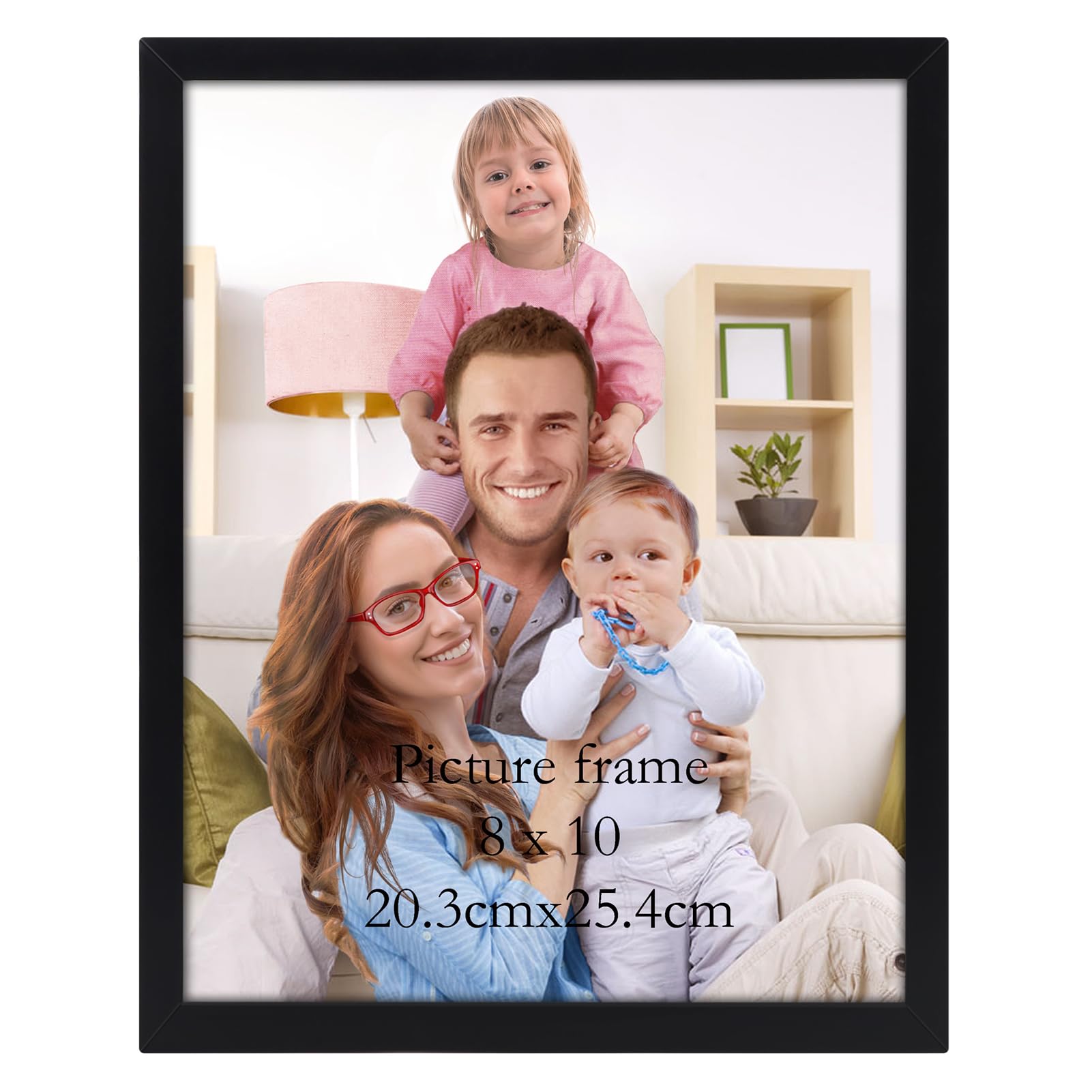 giftgarden 8x10 picture frame black, 8 by 10 thin photo frame for wall tabletop display, single