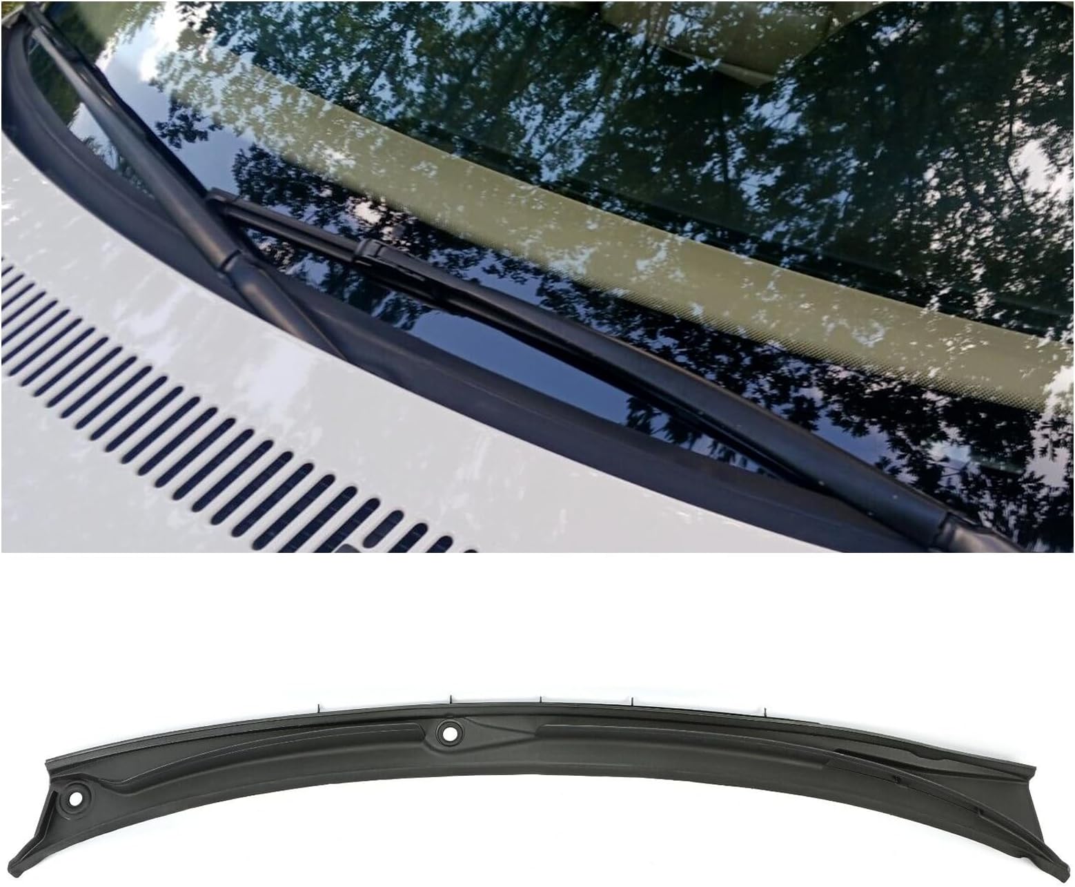 KUAFU Windshield Wiper Cowl Grille Vent Cover Panel Compatible with 1997-2006 BMW E46 323Ci 323i 325Ci 325i 325xi 328i 330Ci 330i 330xi M3 Motor Cowl Cover Replacement for 51718208483