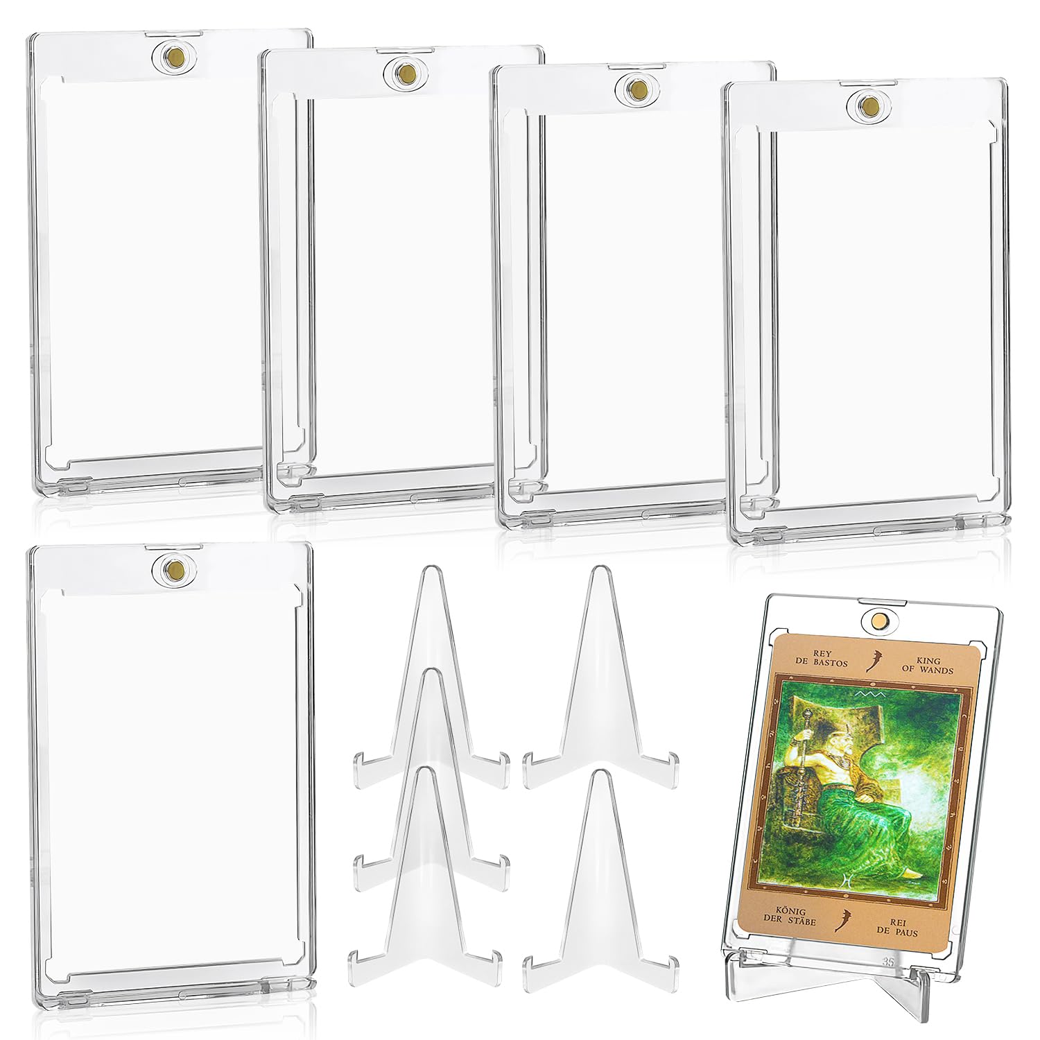 Top Loader Magnetic Trading Card Lot De 5 étuis Magnétiques 35PT Pour Cartes à Collectionner | Protection UV Et étanche | Transparent Porte-carte étanche